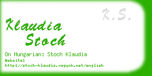 klaudia stoch business card